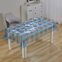 Nappe de table RNPT en PVC, motif mosaïque irisé, translucide, multicolore, rectangulaire, pour tables de buffet