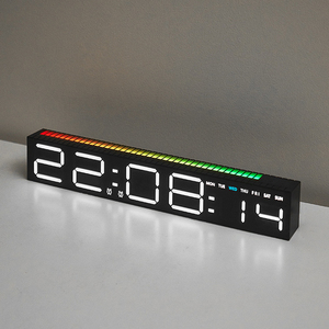 Horloge de table numérique multifonctionnelle avec alarme intelligente, température et humidité, écran LED RVB grand format, veilleuse - Product Image 1