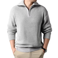 Pull en maille décontracté pour homme, style streetwear, automne-hiver, coupe ajustée, manches longues, anti-froissement, léger