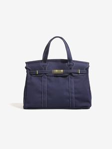 Borsa da Viaggio Grande Strutturata e Resistente di Marca di Moda, Borsa Tote Quadrata in Tela Organica con Chiusura a Lucchetto, Lussuosa Borsa da Donna - Product Image 2
