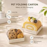 Boîte en plastique PET transparente personnalisée, emballage pour sandwichs, boulangerie, conteneur alimentaire jetable transparent, emballage pour plats à emporter