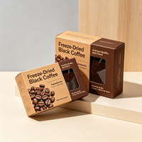 Boîte d'emballage personnalisée pour café instantané, technologie d'impression UV, design pliable, fenêtre visible à l'avant, boîte en papier kraft