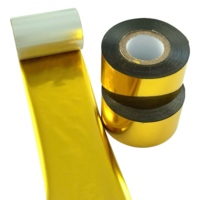 Pita Resin Lilin Kuning Emas Mengkilap Ukuran Khusus untuk Transfer Termal pada Label Perawatan Kertas & Tekstil