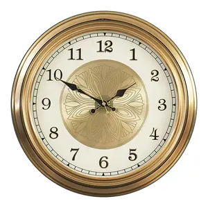 Reloj de cuarzo moderno para decoración de sala de estar, cronógrafo de pared silencioso de lujo, chapado en oro, 16 pulgadas, gran oferta de Amazon