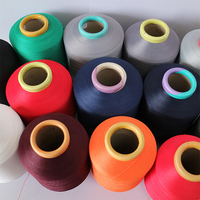 Fil de caoutchouc polyester élastique coloré 90%/75/75 fil de machine à coudre recyclé pour broderie et chaussettes