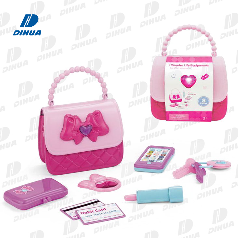 Set Sac à Main Jouet Avec Maquillage Pour Filles - Jeu De Rôle Princesse, Déguisement, Idéal 3-6 Ans