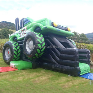 Château gonflable Monster Truck de qualité commerciale, robuste, sur le thème du camion tout-terrain, avec toboggan, à vendre - Product Image 2