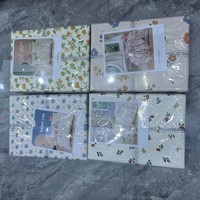Parure de lit quatre pièces en kapok lavé, super douce, épaisse, en fil double couche, avec jupe de lit à effet 3D, style frais et délicat