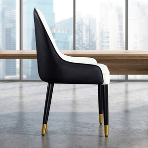 Silla de oficina de cuero con patas de metal ligeras, silla auxiliar para sala de espera, muebles de oficina comerciales - Product Image 1