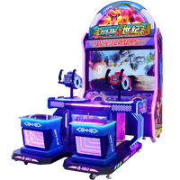 Machine de jeu d'arcade de tir au pistolet Dinosaur World pour enfants, à monnayeur, en anglais, 2 joueurs, personnalisable
