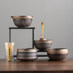Tazón de matcha de cerámica rústica, juego de té matcha chino retro, juego de té, <span class=keywords><strong>cepillo</strong></span> para matcha, Baibenli, ceremonia del té de la dinastía Song - Product Image 1