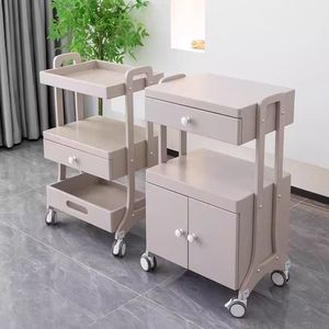 Multi-functional wooden beauty salon furniture mobile hydrotherapy <b>trolley</b> with <b>trolley</b> shelves for hair salon kitchens hotels - Product Image 1