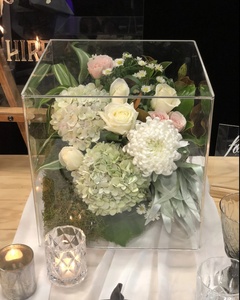 Alzate per Buffet in <span class=keywords><strong>cristallo</strong></span> Xinkeda espositore per cubi in acrilico trasparente alzate per nidificazione trasparenti con fondo cavo - Product Image 4