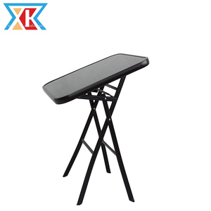 Mesa Plegable Cuadrada de Vidrio Negro - Product Image 3