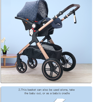 Poussette pliable de luxe 3 en 1 en acier inoxydable légère et portable pour enfants, fournie par le fabricant
