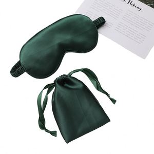Ensemble de couvre-yeux et chouchous pour cheveux en fibre de bambou 100% avec logo personnalisé imprimé, masque de sommeil avec sac à cordon - Product Image 1