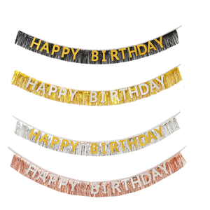 Bannière en forme de couronne avec des paillettes et des glands pour un <span class=keywords><strong>joyeux</strong></span> <span class=keywords><strong>anniversaire</strong></span>, bannière pour enfants, vente chaude, décorations pour la rentrée scolaire et le Nouvel An chinois - Product Image 2