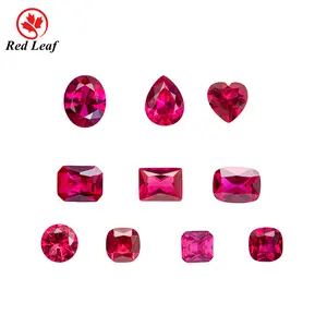 Redleaf Hot Sale Round Oval Heart Square Cut Lab grown Ruby #5 Red Color Synthetic Corundum For Engagement Ring
