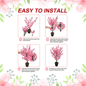 Árbol de Melocotón Artificial de 3/4/5 Pies, Planta de Melocotón Artificial en Maceta, Sin Mantenimiento, Decoración <span class=keywords><strong>para</strong></span> Hogar, Hotel u Oficina - Product Image 3