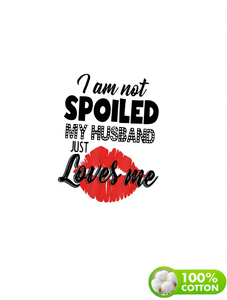 T-shirt da donna taglie forti girocollo a maniche corte con stampa labbra e lettere, 100% cotone, top estivo casual, lavabile in lavatrice, vestibilità regolare - Product Image 1