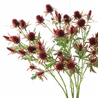 Bunga Eryngium Buatan CAWELL, Simulasi Tinggi, Bahan Sutra Plastik, Sea Holly Buatan, untuk Dekorasi, Bunga Peterseli Buatan