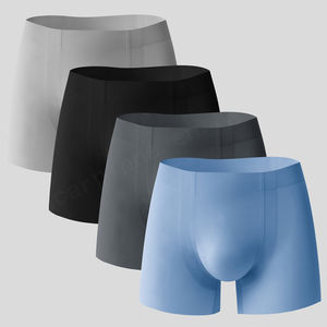 Venta al por mayor de pantalones cortos Súper suaves de alta calidad personalizados estiramiento de los hombres nuevo estilo de ropa interior de nailon sin costuras transpirable hombres calzoncillos - Product Image 3