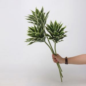 LO-557 ขายส่งใบไม้ประดิษฐ์สีเขียวขนาด 58 ซม. ใบไม้หลากสีสันเหมือนจริงสำหรับงานแต่งงาน/ตกแต่งภายใน - Product Image 2