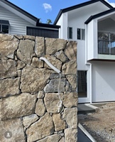 SHIHUI Pierre Naturelle Jaune Tigre Quartzite Texturée Forme Libre Revêtement Mural Extérieur en Pierre Empilée