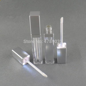 10pcs 7,5 ml vacío maquillaje DIY botella de brillo de labios de plata/Negro cuadrado tubo de brillo de labios con luz LED espejo Labial galletas Glair botella - Product Image 4