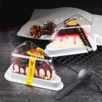 Boîtes à gâteaux triangulaires transparentes en gros, contenants en plastique pour desserts, mousse, tranches de gâteaux, pour boulangerie, café, entreprise