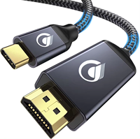 Cable Adaptador USB Tipo C a [destino de cable] de 1.8 m, Chapado en Oro, 4K 30Hz, con Cubierta de PVC para MacBook, Proyector, Monitor y Micrófono