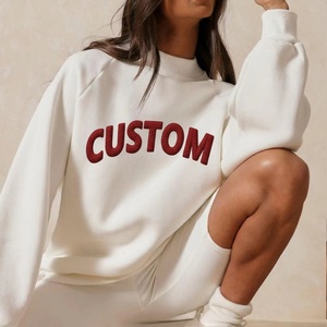 Sweat-shirt à col montant surdimensionné pour femmes en molleton de coton mélangé de qualité supérieure avec logo personnalisé en gros du fabricant - Product Image 1