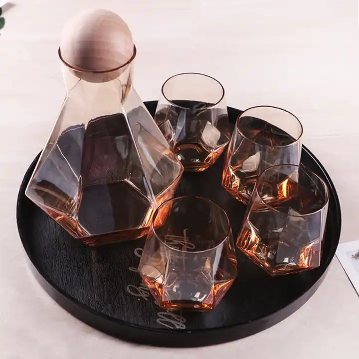Nordic Style Glass Carafe Water Pitcher with Wood Lid Cold Drinks