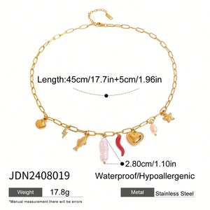 ของขวัญวันแม่ เครื่องประดับแฟชั่นฤดูร้อน ชายหาด ทะเล สร้อยคอจี้มุกน้ำจืดสแตนเลสชุบทอง 18K สำหรับผู้หญิง - Product Image 6
