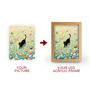 Dipinto Acrilico Personalizzato con Luce LED a Tre Colori, Cornice in Legno con Effetto Luminoso per Decorazione <span class=keywords><strong>da</strong></span> <span class=keywords><strong>Scrivania</strong></span> - Product Image 5