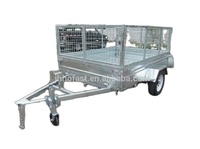Remorque en acier à essieu simple 7x4 robuste, capacité de 750 kg, pour usage agricole, jardinage, construction, transport industriel