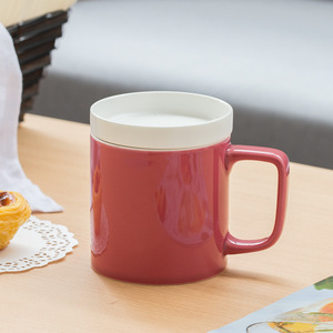 Tasses à <span class=keywords><strong>Infuseur</strong></span> à Thé en Porcelaine Créative, Tasse à Thé en Céramique à Feuilles Libres avec Couvercle - Product Image 4