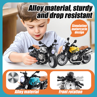 Modèle de moto miniature en métal moulé sous pression 1:12 avec fonction de recul, lumières et sons, jouet de simulation en alliage