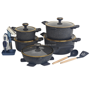 <span class=keywords><strong>Kit</strong></span> d'ustensiles de cuisine essentiels pour la maison, 21 pièces, casseroles et poêles en aluminium antiadhésif marbré avec ustensiles de cuisson en bakélite résistants à la chaleur - Product Image 6