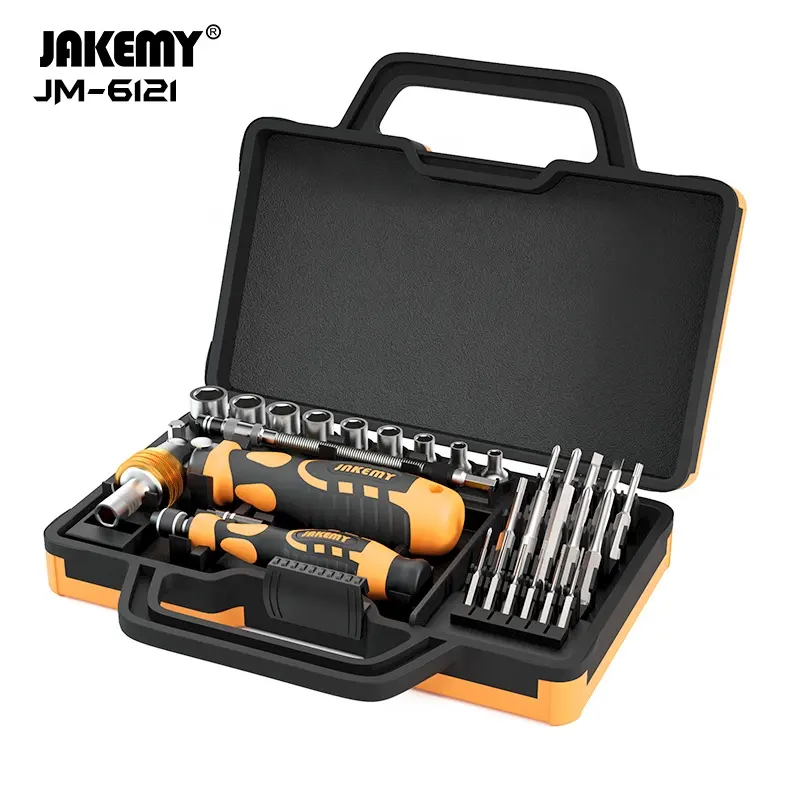 JAKEMY Kit de tournevis professionnel Outil de démontage Jeu de tournevis multifonction pour l'électronique Fournisseur d'outils pour la maison 31 en 1