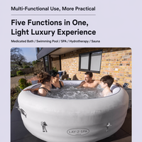 Baignoire Spa Gonflable à Température Constante avec Jets de Massage LED, Double Baignoire Gonflable, Capacité d'Eau de 806L