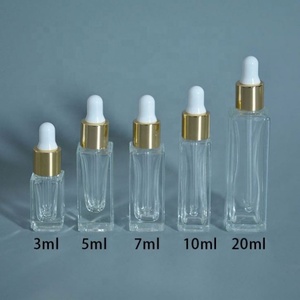 Square Custom Empty Skin Care Serum Glass <b>Dropper</b> <b>Bottle</b> Amber Essential Oil <b>Bottle</b> With White <b>Dropper</b> - Product Image 4