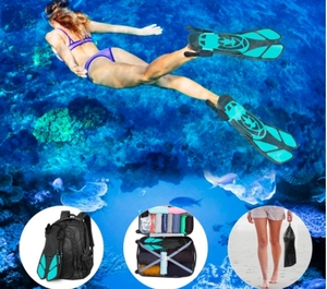 Aletas de Snorkel KD para Buceo Libre, con Hebillas Ajustables, Talón Abierto, Tamaño de Viaje, Cortas, Ecológicas, de Poliuretano, para Adultos - Product Image 6