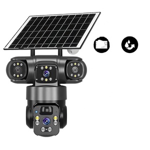 Telecamera di Sicurezza PTZ 360° a 3 Obiettivi, 12MP, Alimentata a Energia Solare, 4G °   Telecamera di Sorveglianza Esterna con Pannello Solare - Product Image 1