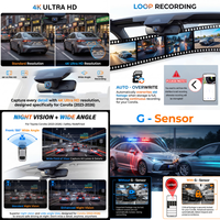 Podofo 4K Dash Cam Kotak Hitam Mobil untuk Toyota Corolla 2023-2026 2160P Kamera Tersembunyi WiFi Plug & Play Perekaman Berulang G-Sensor OEM
