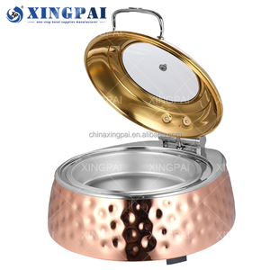 XINGPAI autres fournitures d'hôtel et de restaurant en acier inoxydable 201 <span class=keywords><strong>buffet</strong></span> doré chauffe-plats ronds à vendre - Product Image 3