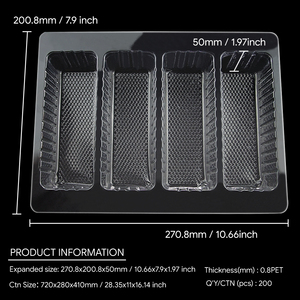 Trong suốt dùng một lần hình chữ nhật Pet 4-Cell <span class=keywords><strong>Biscuit</strong></span> <span class=keywords><strong>Tray</strong></span> cho bao bì bên trong của cho Cookie nhựa công nghiệp sử dụng-thực phẩm - Product Image 2