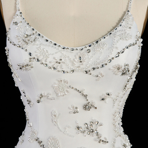 Abito <span class=keywords><strong>da</strong></span> sposa elegante a tubino Lsz576 con perline e orlo smerlato, lunghezza al pavimento, per giardino Jancember - Product Image 4
