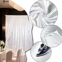 Tirai Latar Belakang Satin Kustom Model Berdiri Sendiri dengan Kantong untuk Tiang Gorden, Cocok untuk Pernikahan, Ulang Tahun, Baby Shower, Fotografi, Wisuda, dan Pesta