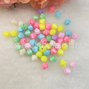 Cuentas sueltas ovaladas de acrílico de 9 mm de diámetro con orificio de 2,9 mm para la fabricación de joyas, material de manualidades DIY, mezcla de colores primaverales. - Product Image 3